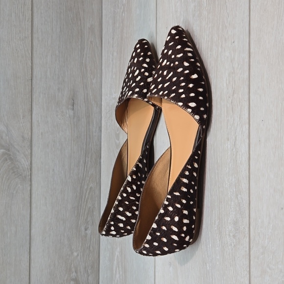 J.Crew Women Leather Animal Print fur Loafer Slip on shoes sz 8 - Picture 2 of 14